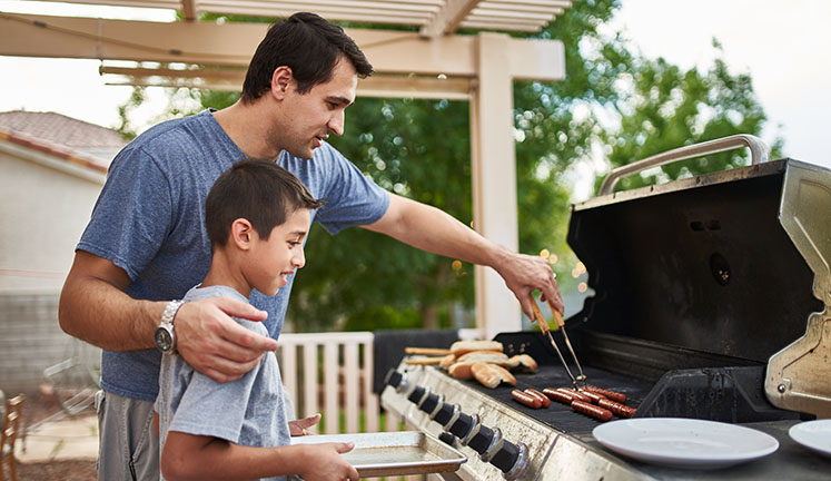 Teaching kids to grill