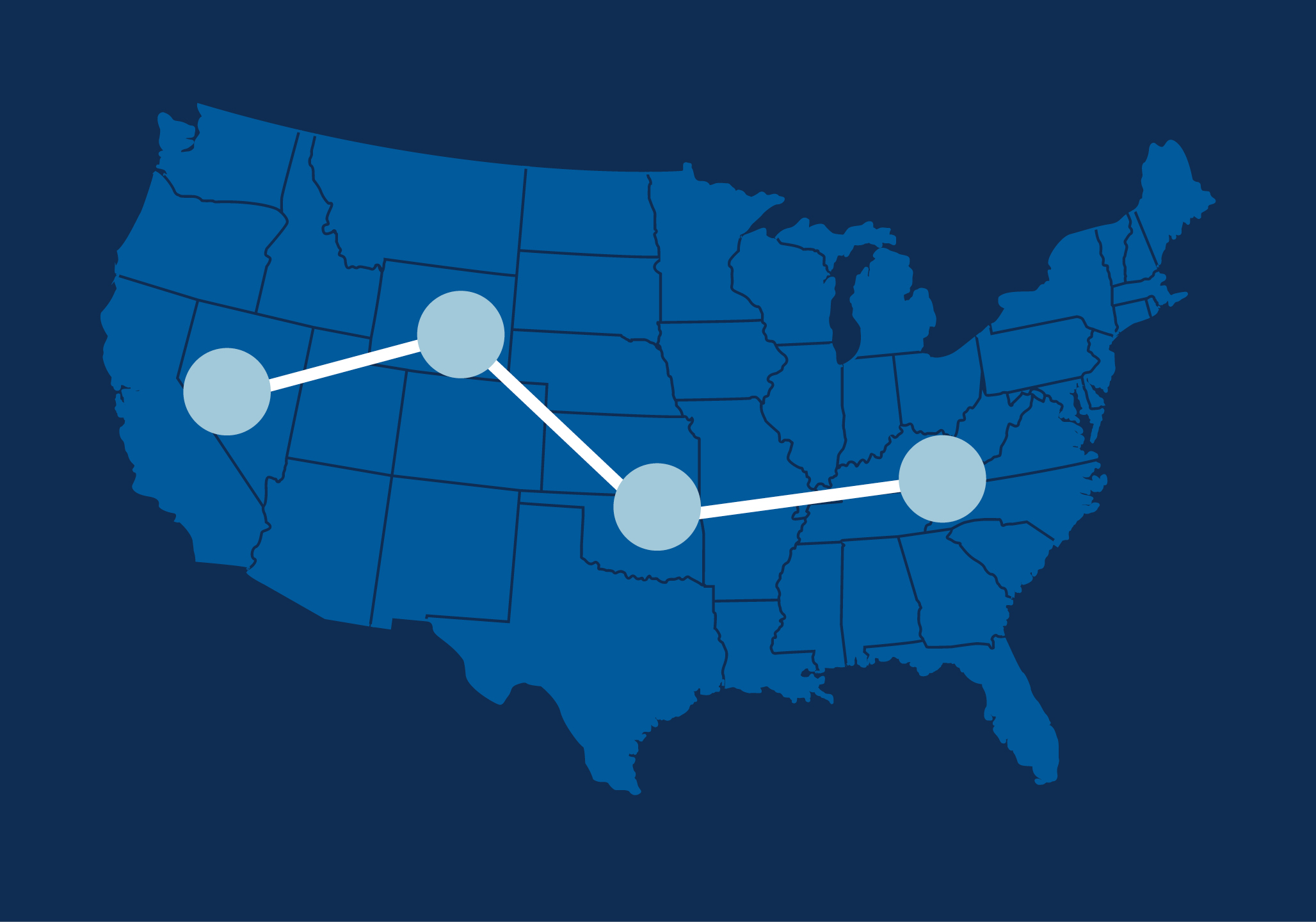 Map showing Ferrellgas’s nationwide propane supply.